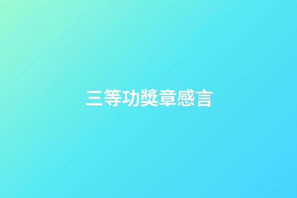 三等功獎章感言