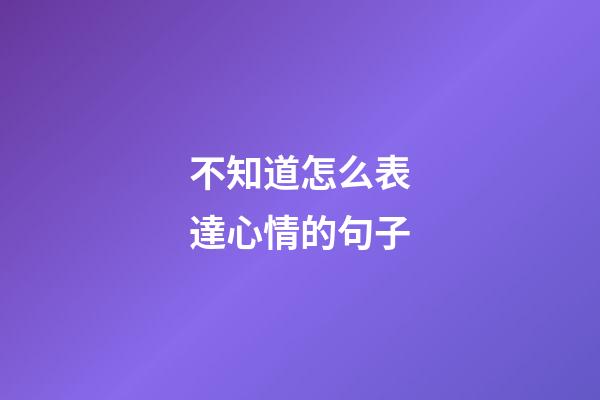 不知道怎么表達心情的句子