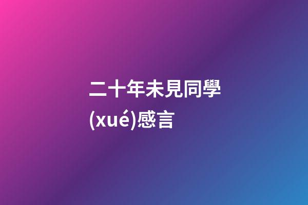 二十年未見同學(xué)感言