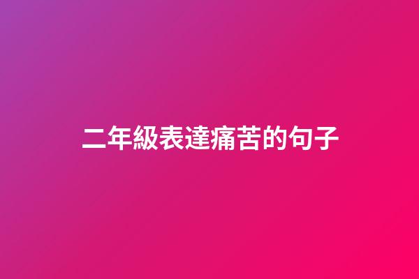 二年級表達痛苦的句子