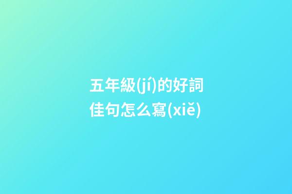 五年級(jí)的好詞佳句怎么寫(xiě)?