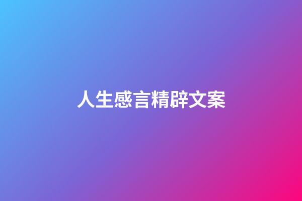 人生感言精辟文案