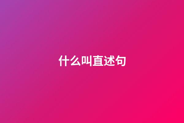 什么叫直述句