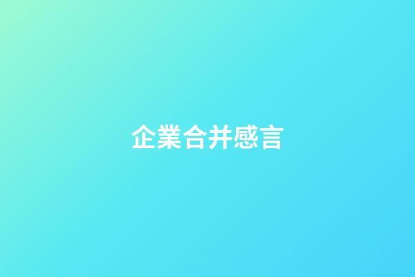 企業合并感言