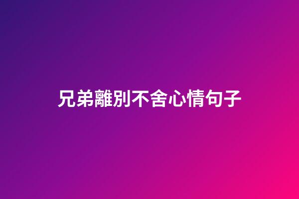 兄弟離別不舍心情句子