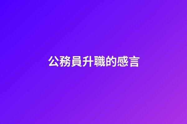 公務員升職的感言