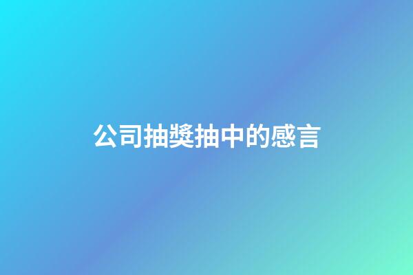 公司抽獎抽中的感言