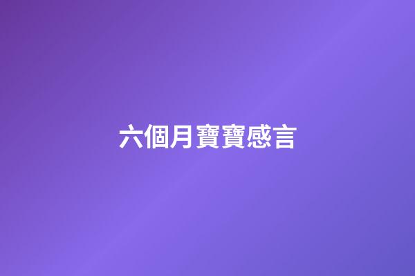六個月寶寶感言