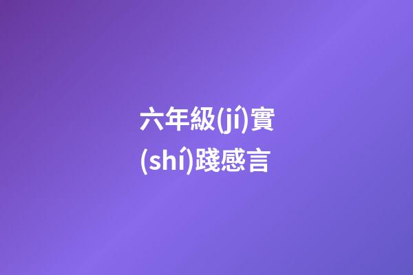 六年級(jí)實(shí)踐感言