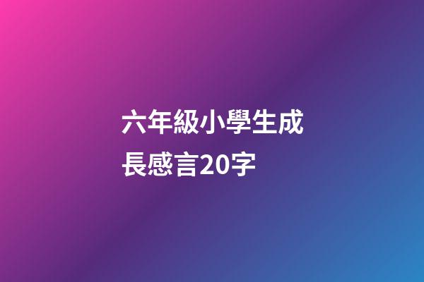 六年級小學生成長感言20字