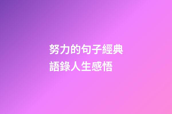 努力的句子經典語錄人生感悟