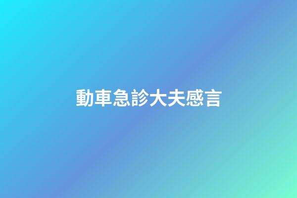 動車急診大夫感言