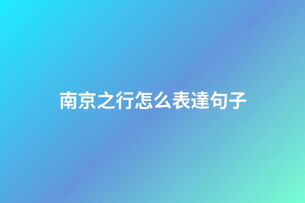 南京之行怎么表達句子