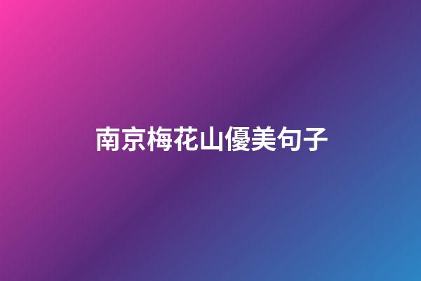 南京梅花山優美句子