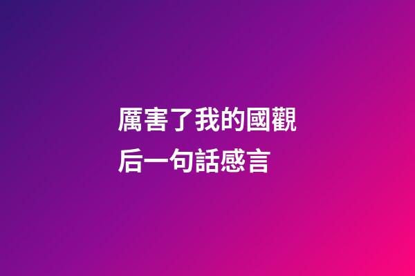 厲害了我的國觀后一句話感言