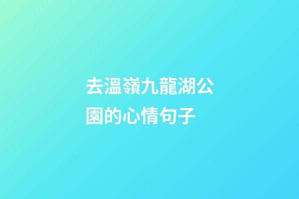 去溫嶺九龍湖公園的心情句子