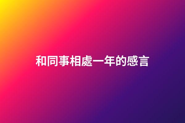 和同事相處一年的感言