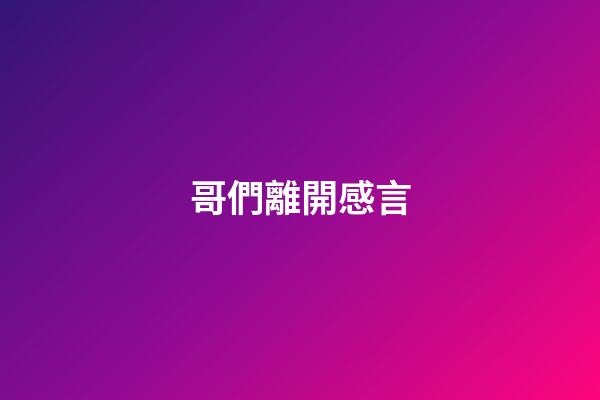 哥們離開感言
