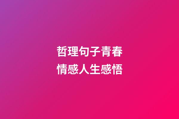 哲理句子青春情感人生感悟