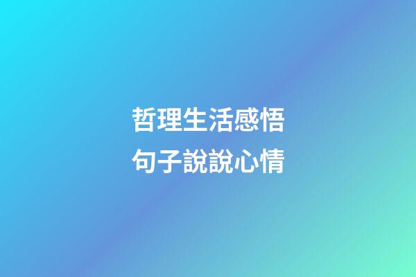 哲理生活感悟句子說說心情