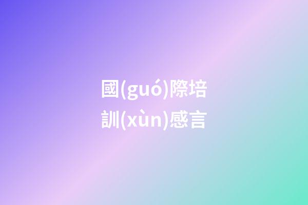 國(guó)際培訓(xùn)感言