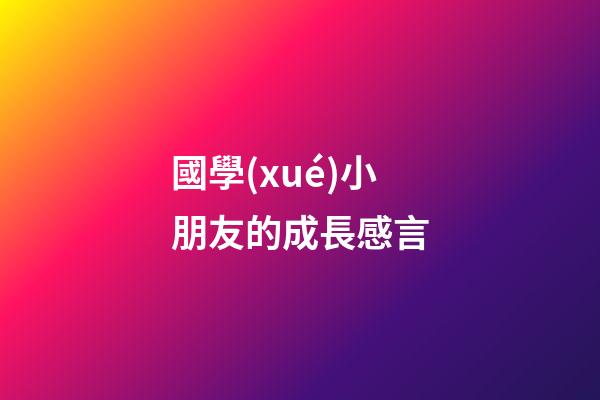 國學(xué)小朋友的成長感言