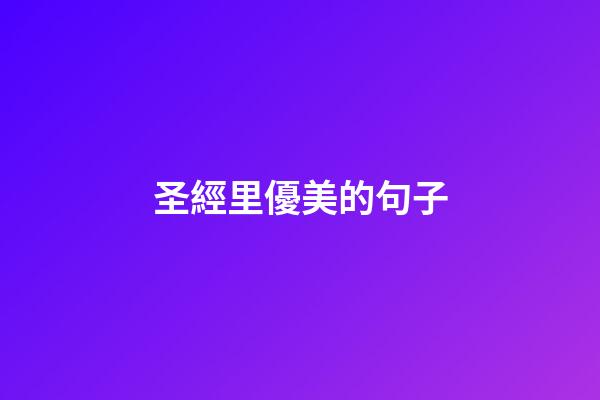 圣經里優美的句子