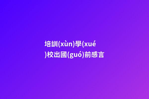 培訓(xùn)學(xué)校出國(guó)前感言
