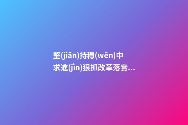 堅(jiān)持穩(wěn)中求進(jìn)狠抓改革落實(shí)感言