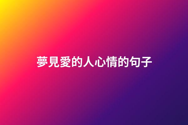 夢見愛的人心情的句子