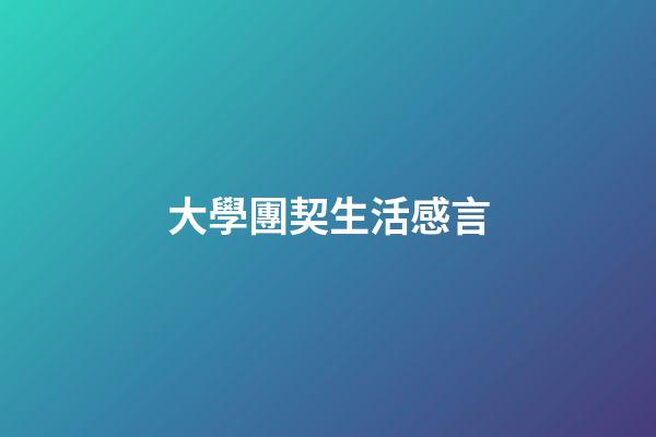 大學團契生活感言