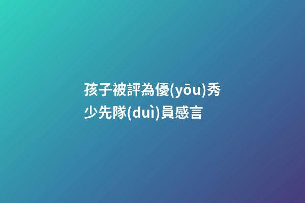 孩子被評為優(yōu)秀少先隊(duì)員感言