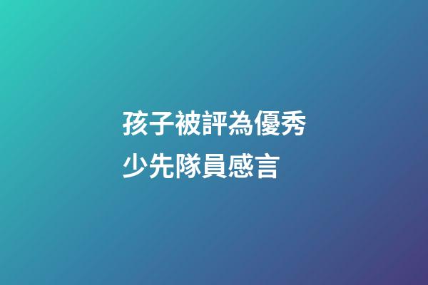 孩子被評為優秀少先隊員感言