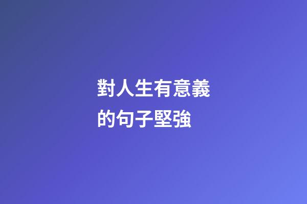 對人生有意義的句子堅強