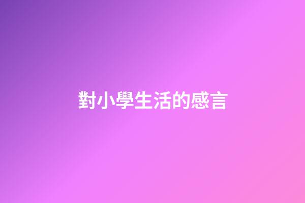 對小學生活的感言