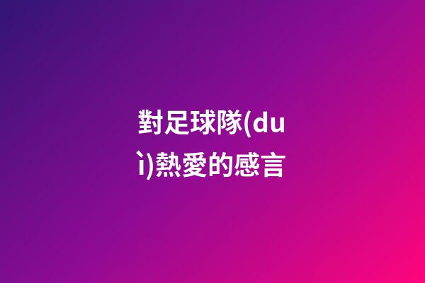 對足球隊(duì)熱愛的感言