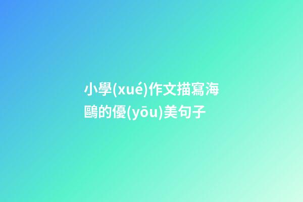 小學(xué)作文描寫海鷗的優(yōu)美句子