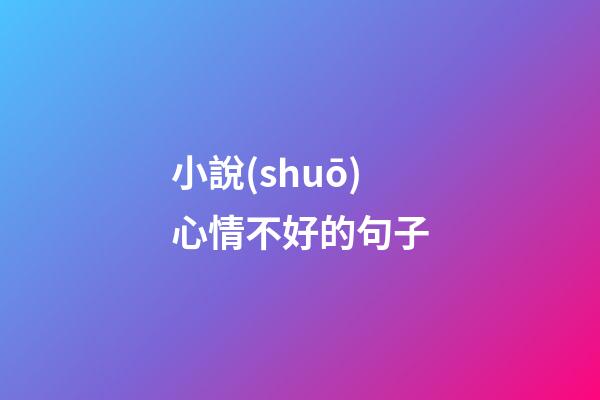 小說(shuō)心情不好的句子