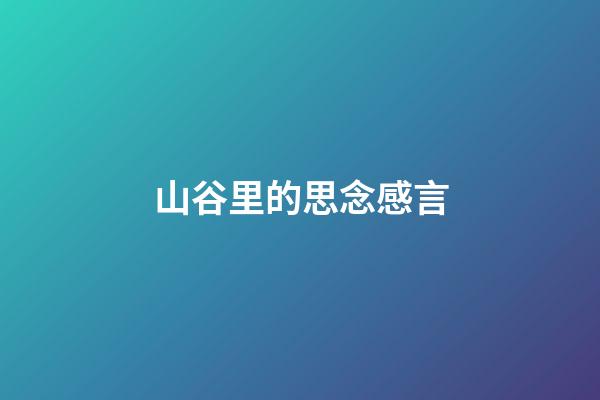 山谷里的思念感言