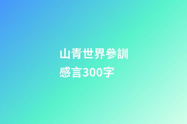 山青世界參訓感言300字