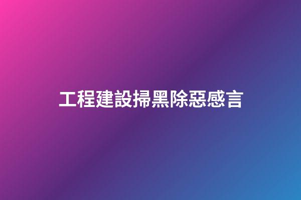 工程建設掃黑除惡感言