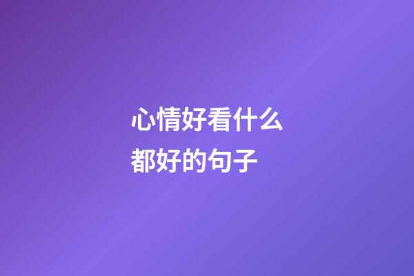 心情好看什么都好的句子