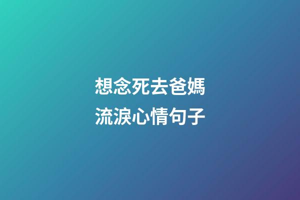 想念死去爸媽流淚心情句子