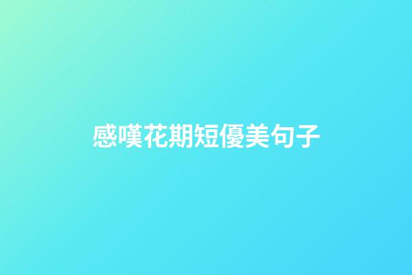感嘆花期短優美句子