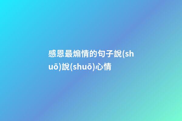 感恩最煽情的句子說(shuō)說(shuō)心情