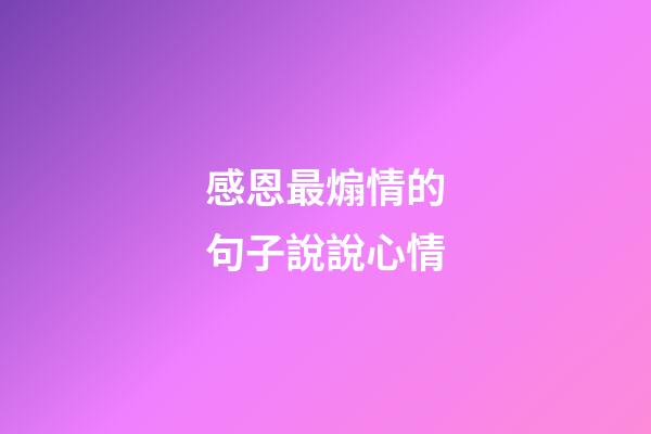感恩最煽情的句子說說心情