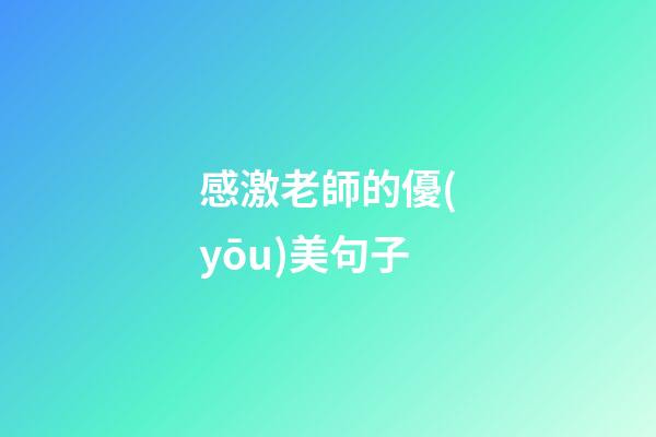 感激老師的優(yōu)美句子