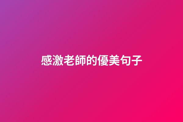 感激老師的優美句子