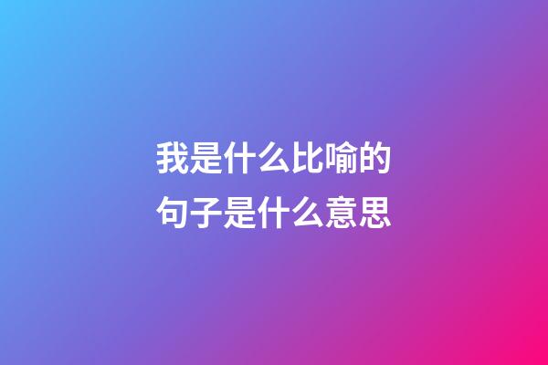我是什么比喻的句子是什么意思