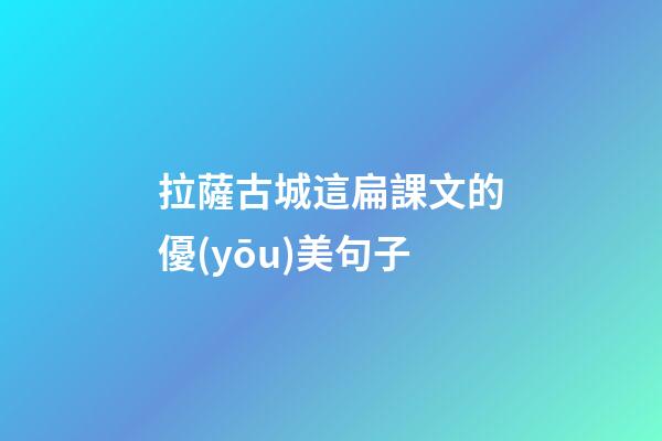 拉薩古城這扁課文的優(yōu)美句子